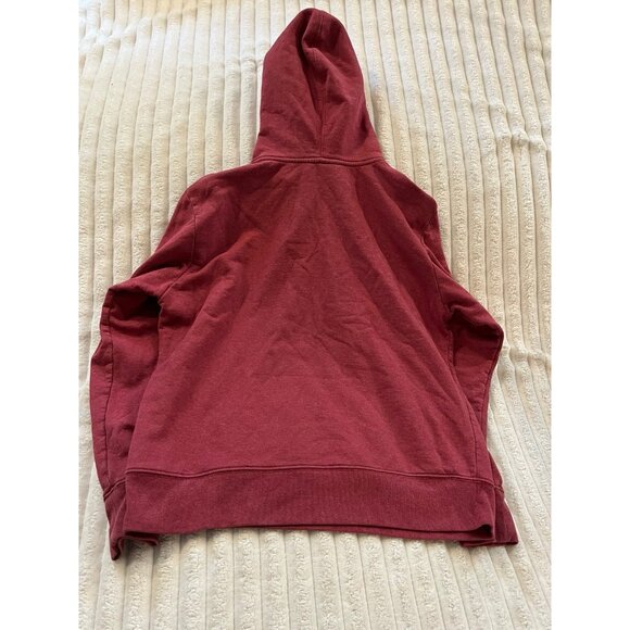 North Face Hoodie Sweater Mens Size Medium Long Sleeves Burgundy White Logo - Picture 3 of 4